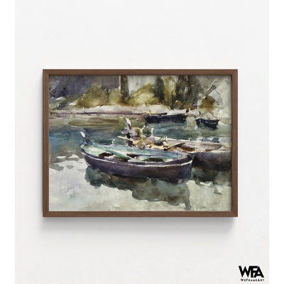 Small Boats By John Singer Sargent, Canoe Painting Print, Canoe Art Print, Boat Wall Art, Nautical Decor, Old Boat Print, Framed Wall Art