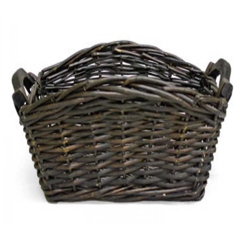 Panier rectangulaire brun foncé en saule foncé, H 9,5 po x l 9,5 po x P 6 po