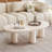 Minimalist Cloud Coffee Table - Curved Cashew Design, Compact Low-Height Centre Table for Living Room & Small Spaces