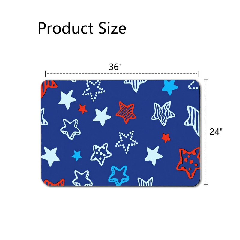 Tapis bleu marine Doodle