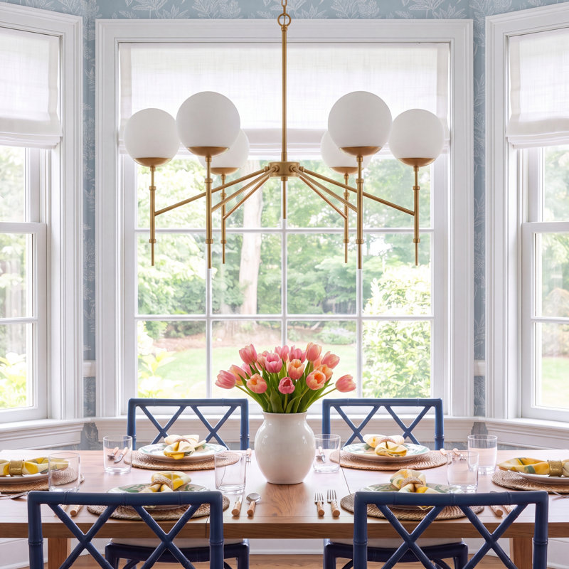 Cleary 6 - Light Dimmable Globe Chandelier, Brushed Gold