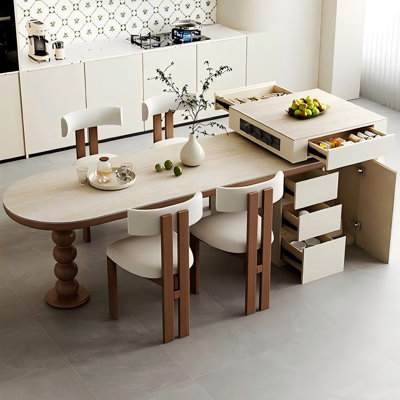 105.51"French-style retractable stone countertop kitchen island