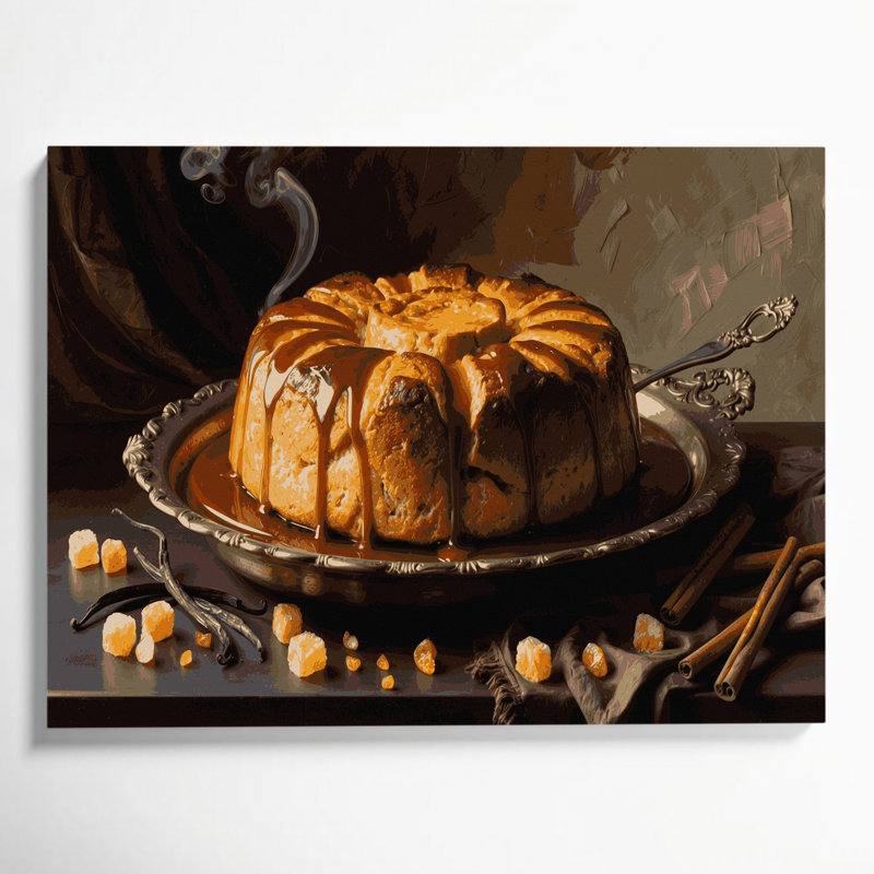 Art mural sur toile, "Desserts Bread pudding", H 11 po x l 14 po