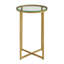 Leverette Glass Top Cross Legs End Table-35615125