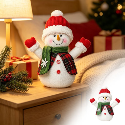 Christmas Fabric Doll Decorations Soft Stuffed Figurine Ornaments Festive Handmade Cloth Doll Tabletop Decor for Home Shelf Mantel Christmas Party Christmas Decor Gifts