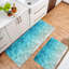 Ensemble de 2 tapis de cuisine turquoise pour la cuisine et le vestibule