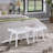 Solid Wood Slatted Bench, 19-Inch Long, White