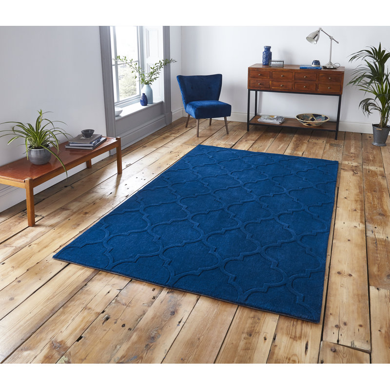 Hong Kong area rug Hand Tufted Rectangle Navy, Rectangle 120 x 170cm