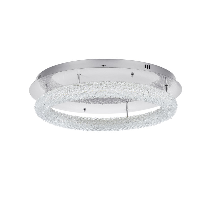 Bridgeton LED Semi Flush Mount, Chrome, 5.5" H x 26" W x 26" D