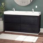 Royka 59'' Double Bathroom Vanity with Acrylic Top