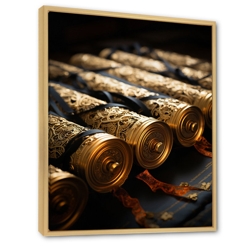 Dheneb Hebrew Hebrew Scrolls Of Wisdom, reproduction d'art sur toile encadrée, H 32 po x l 16 po x P 1 po