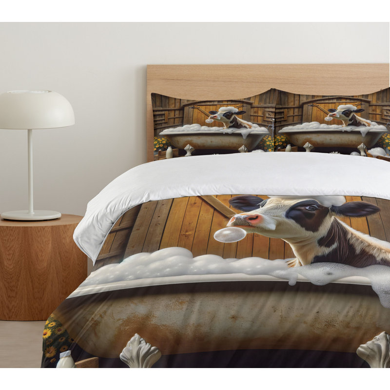 Rustic Duvet Cover, California King Duvet Cover + 2 Standard Shams