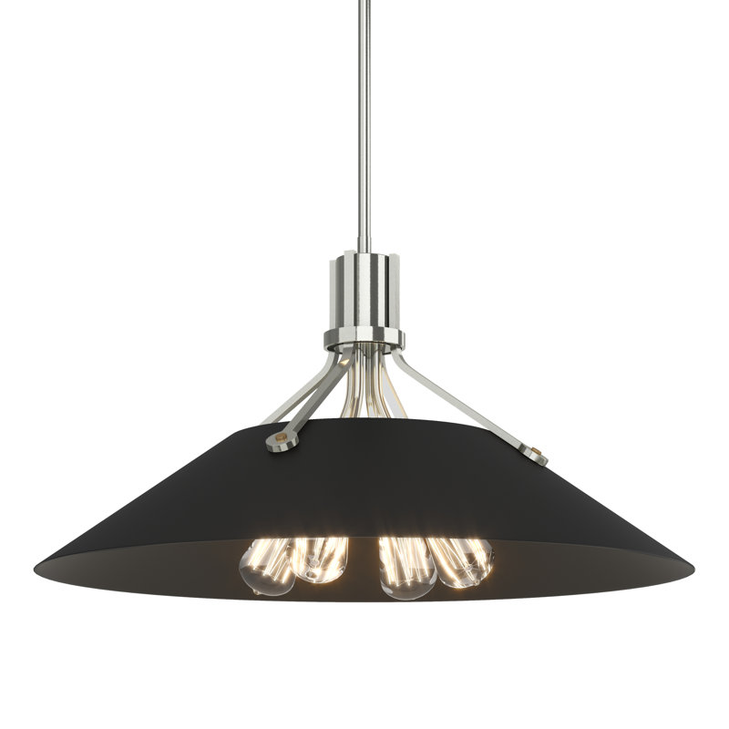Henry 4 - Light Single Cone Pendant, Black, Sterling