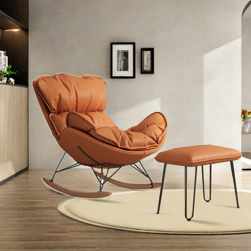 Chaise berçante de style traîneau de luxe, Orange