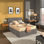 Lit plateforme tapissier avec rangement Cletus