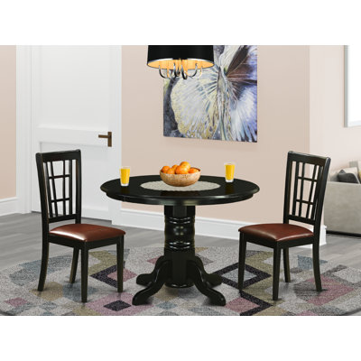 Gean Rubberwood Solid Wood Dining Set by Three Posts