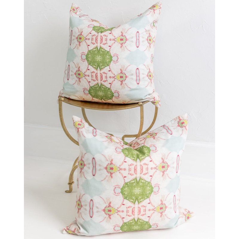 Pink Dogwoods Square Pillow Cover & Insert, 24"H x 24"W