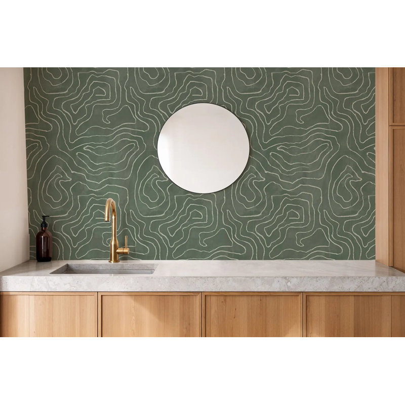 Elevation - Wallpaper, Sage Taupe, Peel & Stick