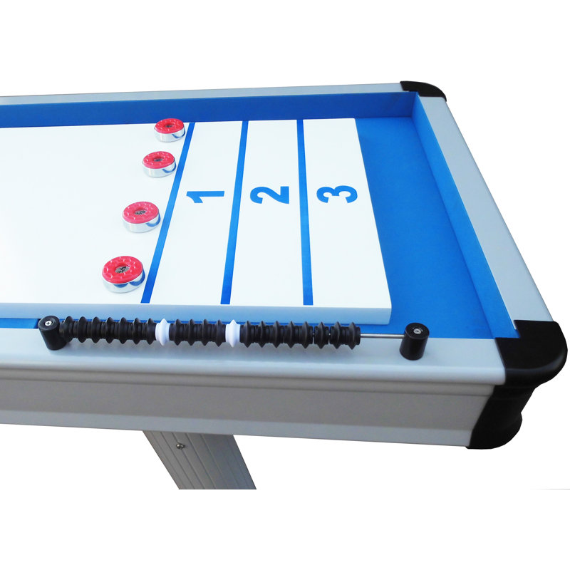 Playcraft 12' Aluminum Outdoor Shuffleboard Table with Electric Blue Accent