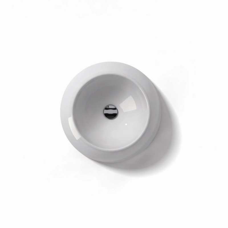 18.5'' White Ceramic Circular Vessel Bathroom Sink