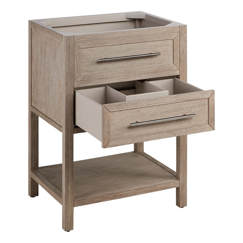 Meuble-lavabo simple 24 po Robertson - armoire seulement, Blanc brossé