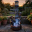 Joshi Children Playing with Faucet Polyresin Outdoor Water Fountain with Light