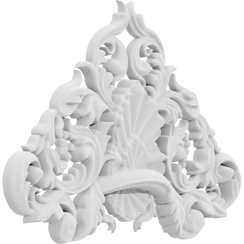 Rosette Delphos, H 3,75 po x l 5 po x P 0,38 po