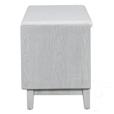 Banc de rangement avec portes coussinées et doubles