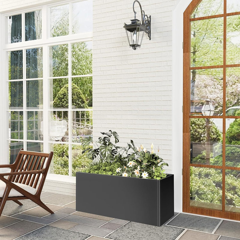 Metal Raised Garden Bed, 30cm H x 130cm W x 46cm D