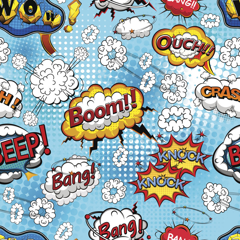 Comic Speech With Explosions And Sound by Yayasya - Wrapped Canvas Print, 30cm H x 30cm W