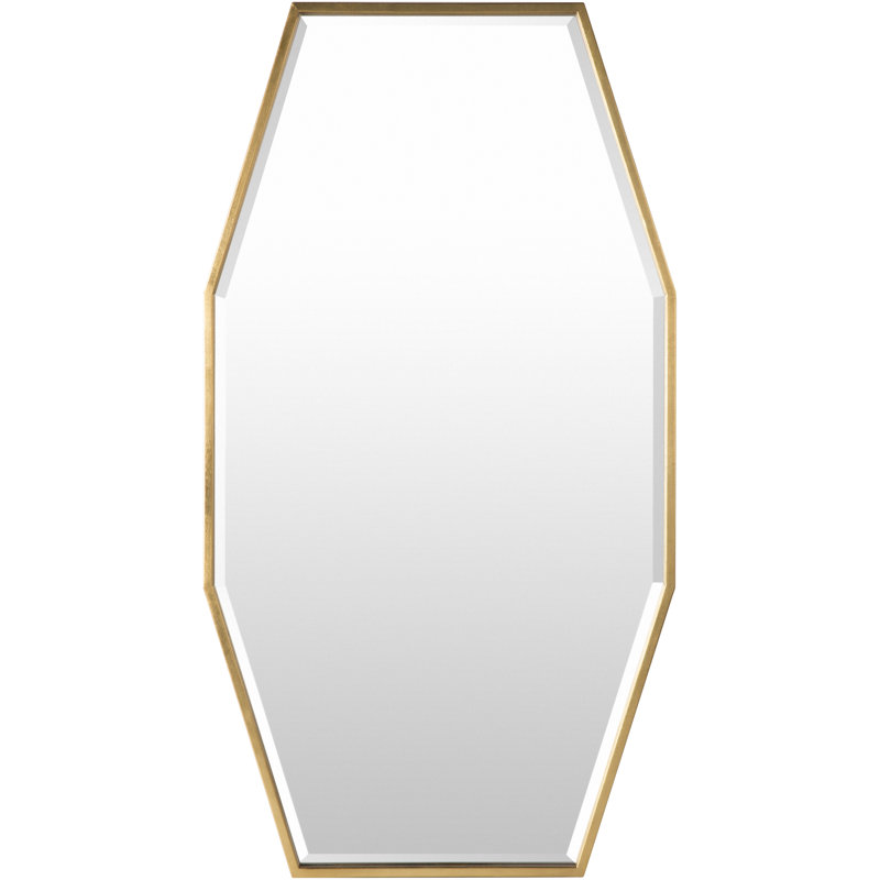 Gorecki Wood Flat Wall Mirror, Gold
