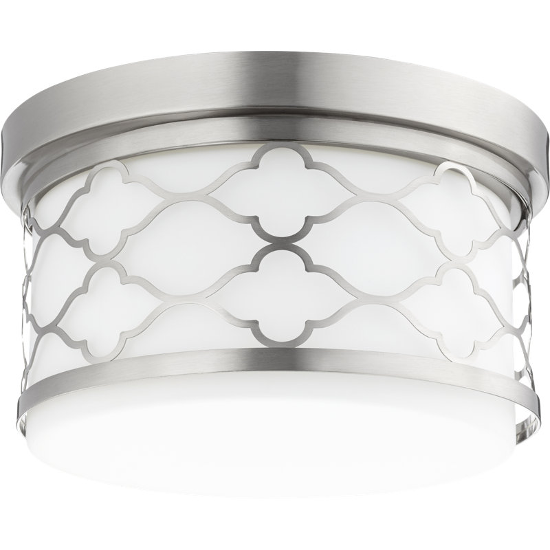 Plafonnier encastré à 2 lumières 12 "Lund, Nickel satiné