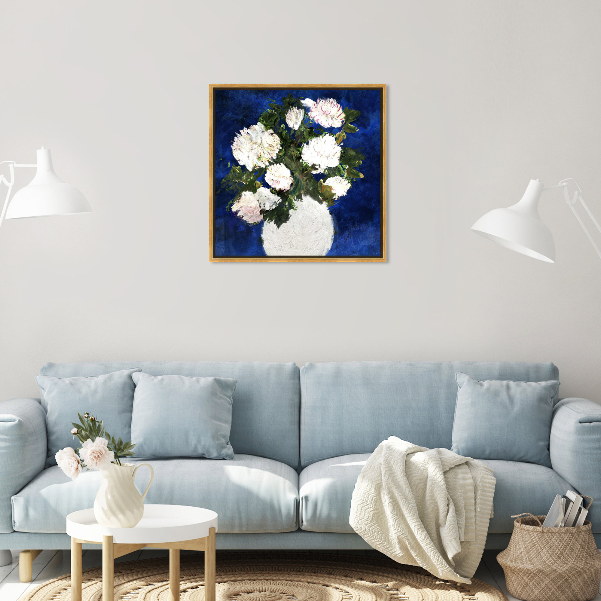 Dripping Roses, Gold Framed, 25" H x 25" W x 1.5" D