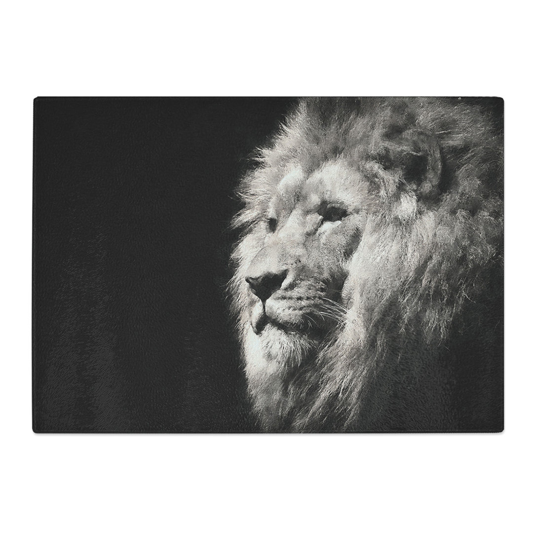 Tempered Glass Portrait of a Proud Lion Chopping Board