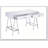 Coleen Built-in USB Port Writing Desk, White High Gloss & Chrome Finish