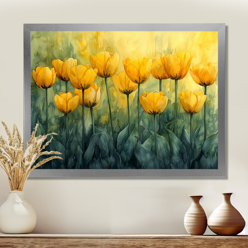 Lundell - Art mural floral, Reproduction encadrée d'une seule photo, Argent argent, H 12 po x l 20 po