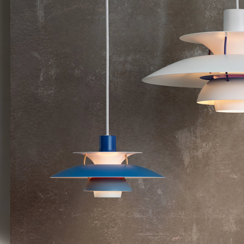 PH 5 1 - Light Pendant, 6.4" H x 11.8" W x 11.8" D, Hues of Blue