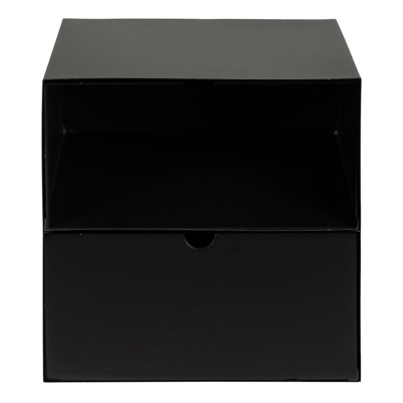 Saliou 30 cm W Bedside Table, Matt Black