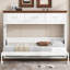 Lit escamotable simple avec 3 tiroirs, blanc