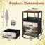 Table de chevet 2 tiroirs avec station de charge, table de chevet pour chambre avec ports USB et amp; Table de chevet noire Outlet
