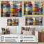 Colourful Earth Colours Tiles IV - Boho Mosaic Wall Art Decor-360819423-360819361