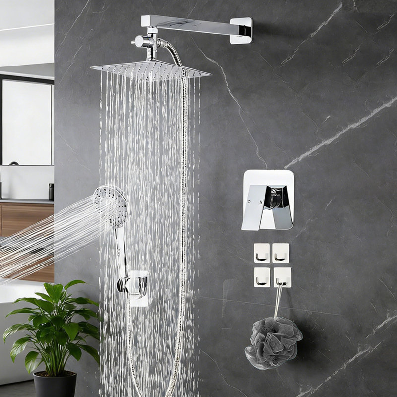 Pomme de douche 8 pouces avec douchette combinée, Chrome chrome