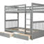 Lit superposé gris avec rangement Twintwin - Construction stable en échelles pour