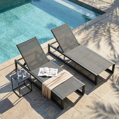 Clian Outdoor Metal Chaise Lounge Set
