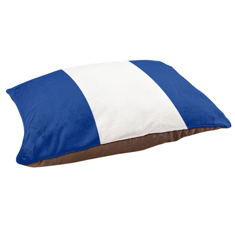 Coussin Louisville, Moyen (l 40 po x P 30 po x H 6,5 po), Bleu / blanc