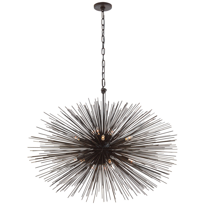 Kelly Wearstler Strada Oval Chandelier, 26.5" H x 38" W x 38" D, Aged Iron