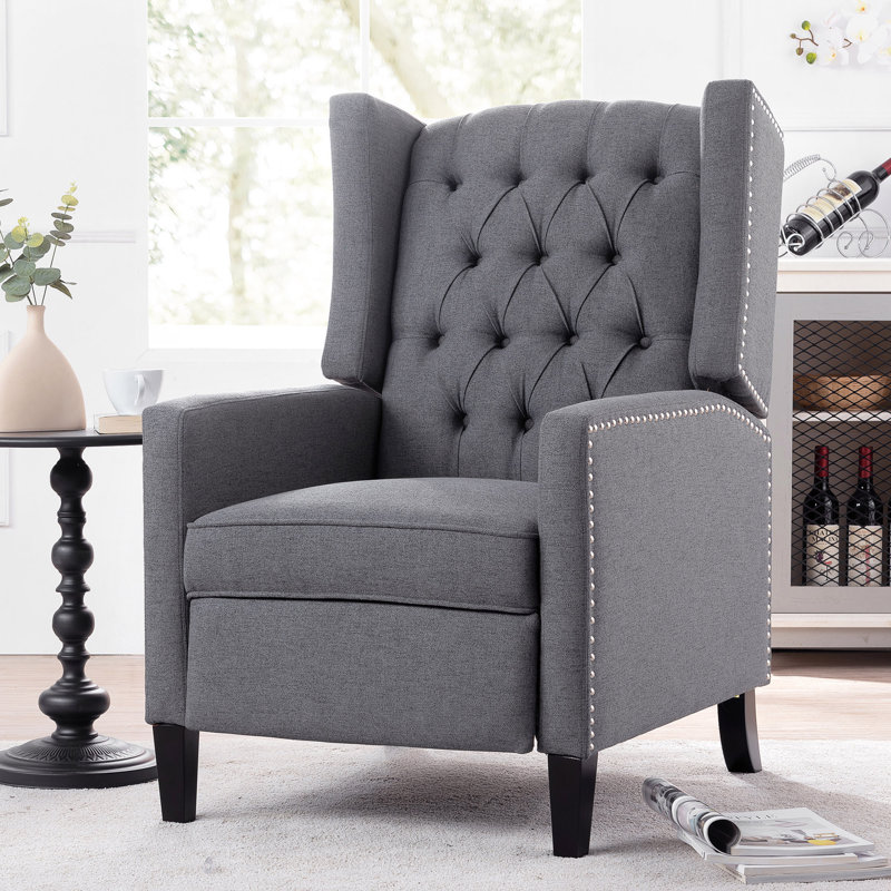Fauteuil inclinable manuel de 27,16 po de large, Tissu gris