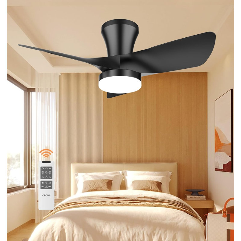 Ceiling Fan With Light 30Inch, Large Air Volume, Ceiling Fans With Lights For Bedroom Kitchen Dining Room Patio, Black