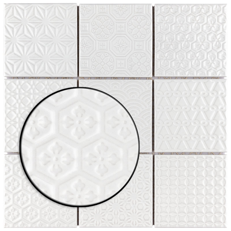 Spirit 11-5/8" x 11-5/8" Porcelain Mosaic Floor and Wall Tile, White