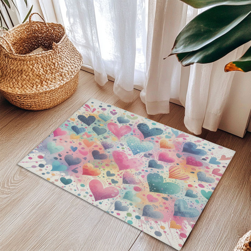 Tapis tressé Love Splash Bursts, Rectangulaire 3 pi x 5 pi